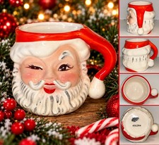 1950s Napco Japan Winking Santa Mug w/ Sticker KDX-244 VTG MCM Christmas picture