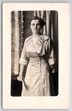 RPPC Lapeer Michigan Edwardian Young Lady Mamie 1912 Portrait Photo Postcard G32 picture