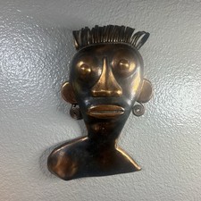 Francisco Rebajes Style Copper Mask/Face Wall Hanging Art Mid Century Signed picture