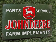 John Deere Porcelain Advertising Sign 12'' Inches picture
