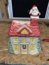 Vtg Rare 1985 Nowell Molds Ceramic Christmas Santa On Roof Top Tested/Works 14” picture