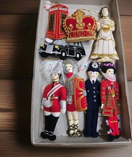 Lot Of 8 St. Nicolas London Christmas Ornaments Handmade British Royal Souvenir. picture