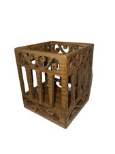 Nice Vintage Wood Laser Cut Organizer Open Box picture