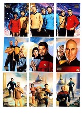 1994 STAR TREK MASTER SERIES 9-CARD CREW TRIPTYCH INSERT SET (F1-F9) NM/MINT picture