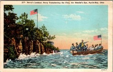 Perry Transferring The Flag Needle's Eye Put-In-Bay OH Vintage Postcard TP15-1 picture