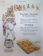 Original 1924 Pyrex Ovenware Print Ad Christmas Baking Cookies Artwork picture