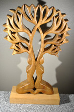 Vintage Handcrafted Wood Tree of Life Sculpture, 15