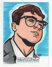 Archer seasons 1-4 Sketch insert card by artist Sam Ellis - Rare artist picture