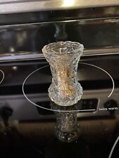 Crystal Glass Toothpick Holder Or Bud Vase 3” Tall picture