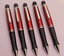 5 X Cherry Red Papermate PHD Mechanical Pencils Rubber Grip Rare NEW OLD STOCK picture