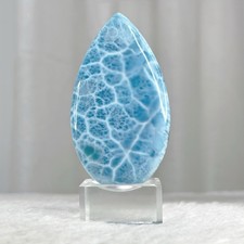 39g Larimar Cabochon, Premium AAA Polished Gemstone From Dominican Republic, picture