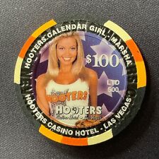 Hooters Las Vegas $100 casino chip Calendar Girl Marsha July 4th 2006 HL picture