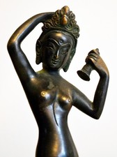 Antique Asian Bronze Hindu Deity  Holding a Bell & Dorje picture