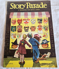 Vintage October 1952 Story Parade magazine for boys & girls Halloween Masks picture