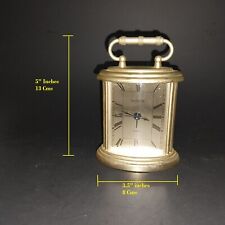  Vintage Linden Brass Glass Office Desk Clock with alarm picture