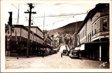 Vintage RPPC Main Street Ketchikan Alaska Totem Pole 1930s Schollmeyer picture