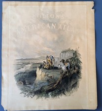 Colton’s American Atlas Frontispiece Title Pg Native American c1855 Hand Colored picture