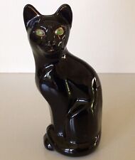 FENTON ~ Glass Cat 5” Figurine ~ Black Glass ~ Hand Painted ~ Artist Signed ~USA picture