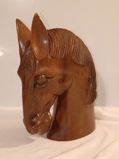 Hand Carved Wood Horse Head 8