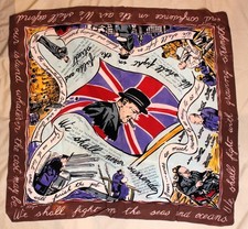 WWII Winston Churchill Propaganda Scarf by Filmya Fabrics (Arnold Lever) c. 1943 picture