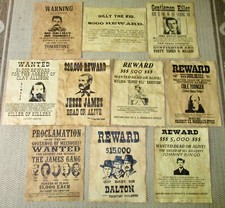 Jesse James Gang Wanted Old West Reward Posters Billy the Kid Doc Holliday Ringo picture