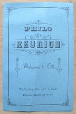 Vintage Antique Ephemera Philo Reunion pamphlet 1891 picture