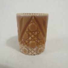 Joe St. Clair Chocolate Slag Glass Daisy Button Flower Toothpick Holder Signed picture
