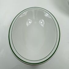 Vtg Shenango China White Double Green Stripe Restaurantware Oval Serving Bowl picture