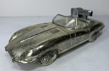 Vintage 1960s Cast Metal Jaguar E-Type Tabletop Lighter 4.5” Patina picture