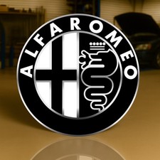 1972 Alfa Romeo Monochrome Logo Heavy Metal Sign XL – 19.7