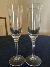 2 Towle Austria Crystal Silhouette Champagne Flutes Vtg picture