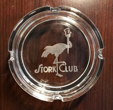 Vintage STORK CLUB GLASS ASHTRAY - Legendary New York NIGHTCLUB picture