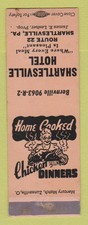 Matchbook Cover - Shartlesville Hotel PA James Lesher picture