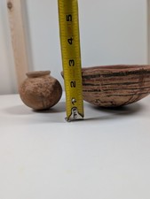 Potentially Hohokam Antique Small Pottery Bowl and mini pot.  picture