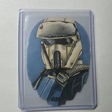 23 Topps Finest Star Wars Die Cut K-2SO Shore Trooper Sketch By Dwayne Carpenter picture