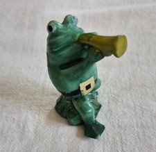 Vintage Enesco Ceramic Miniature Anthropomorphic Frog Playing Trumpet Hong Kong picture