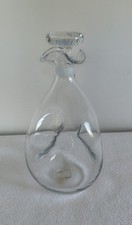 Vintage Blenko Glass Decanter - Design #49 - Pinched Clear picture