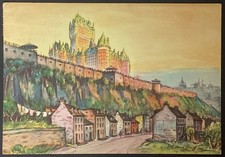 Fairmont Le Château Frontenac Hotel Quebec Canada Vintage Art Postcard Posted picture