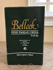 Complete Vintage Belleek 9pc Shamrock Miniature Teaset In Box picture