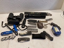 Large Lot of Pocket Knives Multi-Tools Binoculars Flashlights & Gear picture