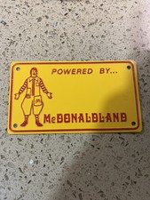 Vintage Ronald Powered by McDonaldland Metal Bicycle License Plate 1970’s picture