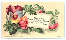 1878 Brown's Piano and Organ Rooms Victorian Trade Card - Lynn, Mass. Antique picture