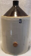 Vintage Stoneware 3 Gallon Crock Moonshine Whiskey Wine Jug Side Cork Primitive picture