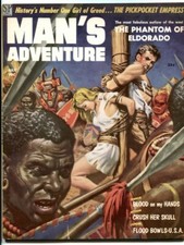 Man's Adventure July 1958- Crush Her Skull- bondage cover FN- picture