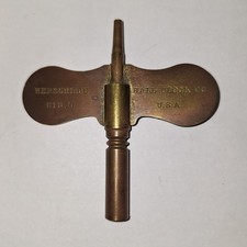 RARE ORIGINAL SIGNED ANTIQUE HERSCHEDE CLOCK BRASS KEY SIZE 10 CINCINNATI OHIO picture