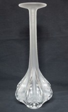 Vintage Tall Lalique Crystal Soliflore Marie Claude Frosted Vase France Signed picture