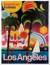 Vintage California American Airline Travel Advertisement Poster picture