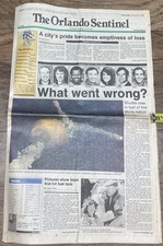 1986 Jan 29th The Orlando Sentinel Challenger Explosion Original Newspaper JD AP picture