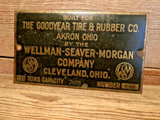 Vintage RARE 1940-50s THE GOODYEAR TIRE & RUBBER CO. Akron Ohio Brass Plate picture
