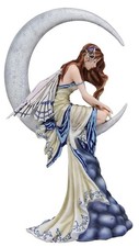 Fantasy Celestial Crescent Lunar Moon Dream Weaver Fairy Statue 12